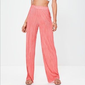 Missguided Crinkle Pleated Wide Leg Pants